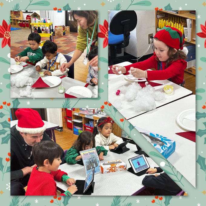 Early Years enjoying some festive activities as part of #smiskobe’s Festive Friday & applying some of the skills they acquired this term